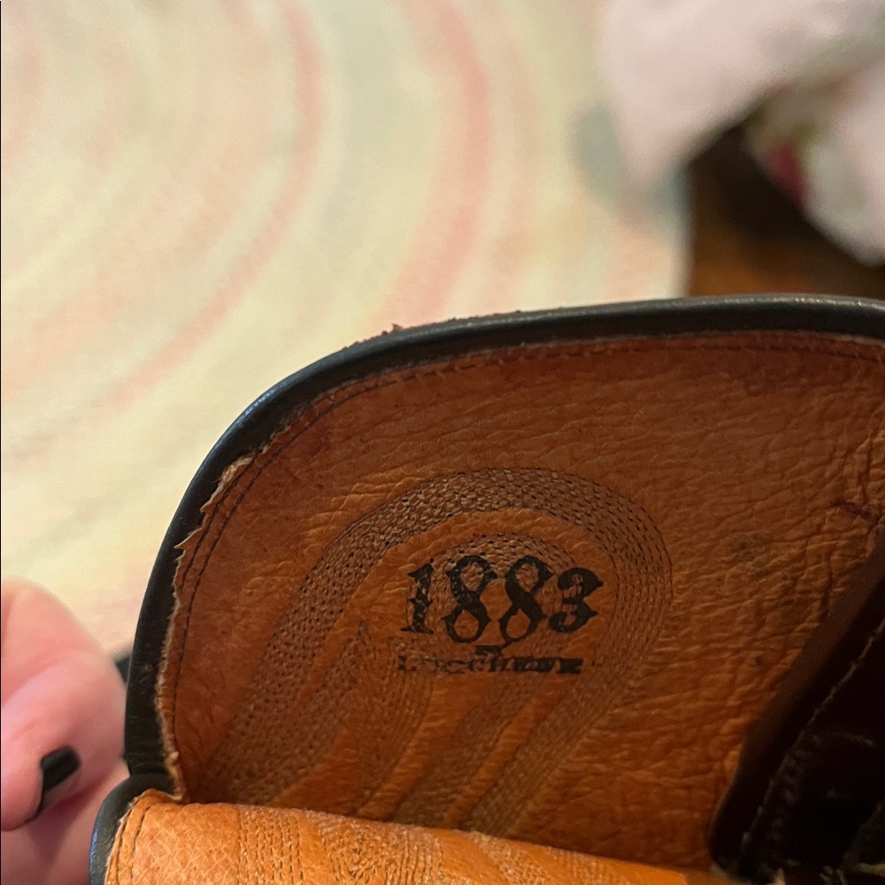 Lucchese 1883 brown cowboy boots with brown stitching. Retails for 1200. - Picture 8 of 8
